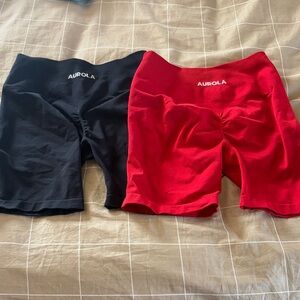 AUROLA Women's Athletic Shorts - Black and Red